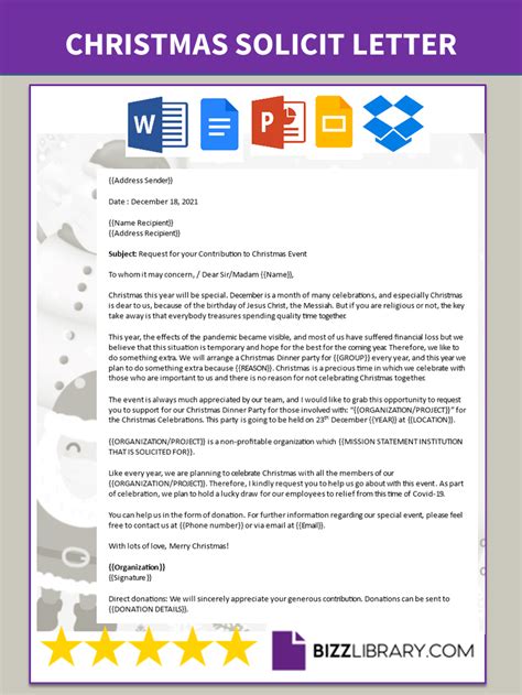 Letter for Christmas Party Solicitation .